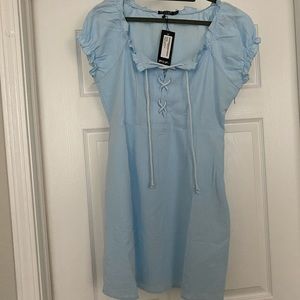 Tongue-Tied Lace Up Mini Dress